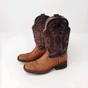 Moreria Brown Men's Cowbow Boots - Square Toe - Made In Mexico - Size 7 Wide